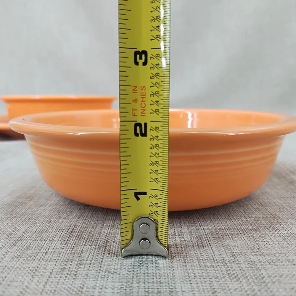 Fiesta Tangerine Classic Rim Dinner Plate 2 Cereal Bowl Set Ex Cond Retired